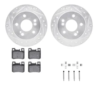 R1 Concepts WGYH1-63057 eLINE Rotor - Drilled & Slotted - Silver W/ Semi-Met Pads